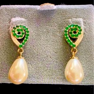 Vintage 925 Sterling Silver Pearl Drop Earrings